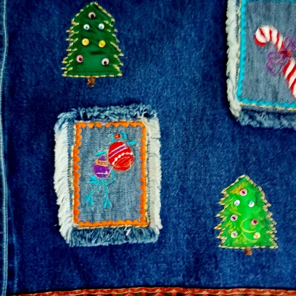 CHRISTMAS VINTAGE DENIM  JACKET, XL - Picture 12 of 13